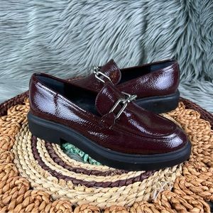 Alfani Sz 6 Step N Flex Galilyao Patent Leather Maroon Red Slip On Loafer Shoes